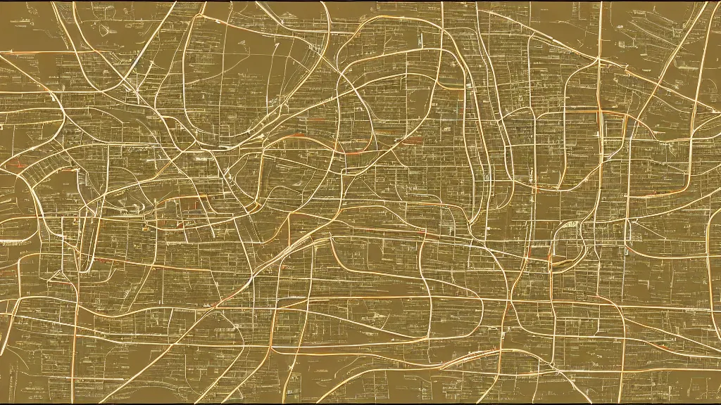 Prompt: matte painting sweet tan subway map