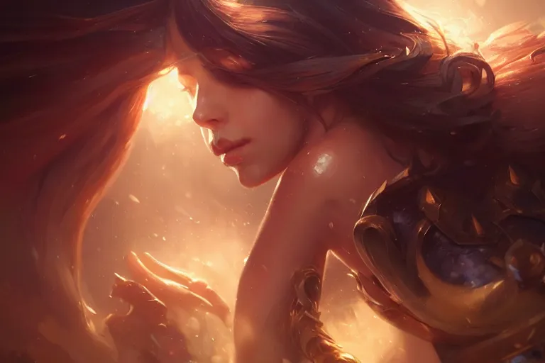 Image similar to amazing portrait of seraphine, league of legends splash art, deiv calviz, splash art, natural light, elegant, intricate, fantasy, atmospheric lighting, by greg rutkowski, league of legends splash art, hd wallpaper, ultra high details