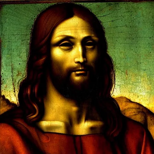 Image similar to jesus christ as imagined by leonardo da vinci