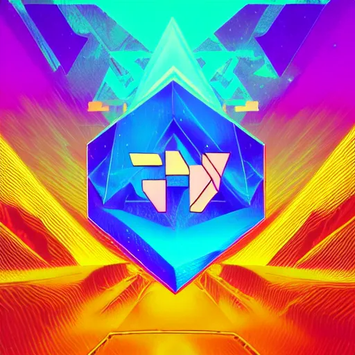 Prompt: Etherium logo from many colors, hyper detailed, retrowave synth, digital art