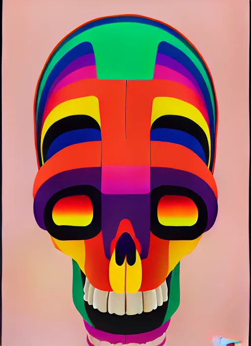 Image similar to skull by shusei nagaoka, kaws, david rudnick, pastell colours, airbrush on canvas, cell shaded, 8 k