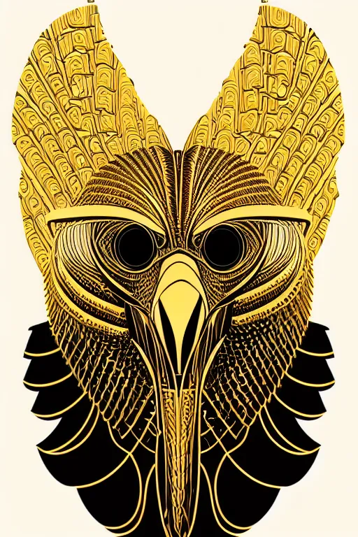 Image similar to Portrait of eagle, steampunk, gold, colorful, illustration, highly detailed, simple, smooth and clean vector curves, no jagged lines, vector art, smooth