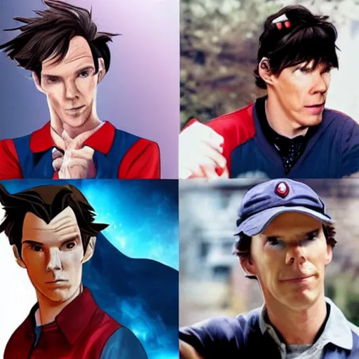 Prompt: benedict cumberbatch as ash ketchum from pokemon