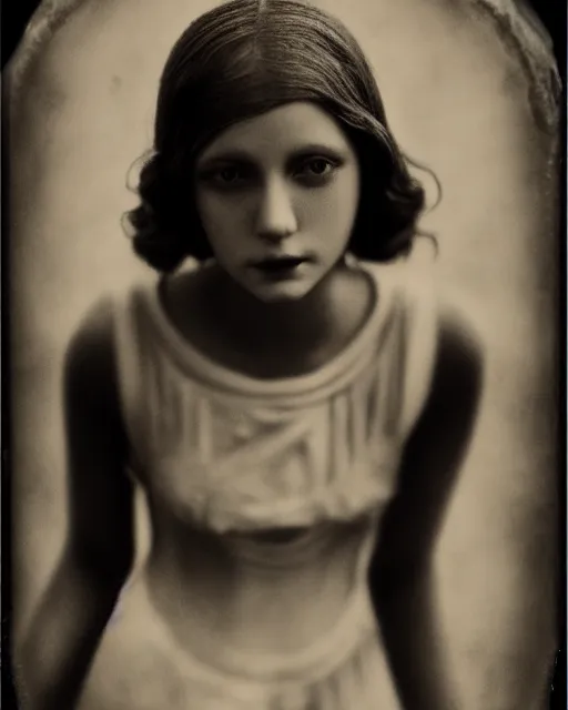 Image similar to tintype black and white dreamy young beautiful female artificial intelligence, metropolis, cinematic, rim light, bokeh, photo - realistic, elegant, high detail, 8 k, masterpiece, photo taken in 1 9 3 0