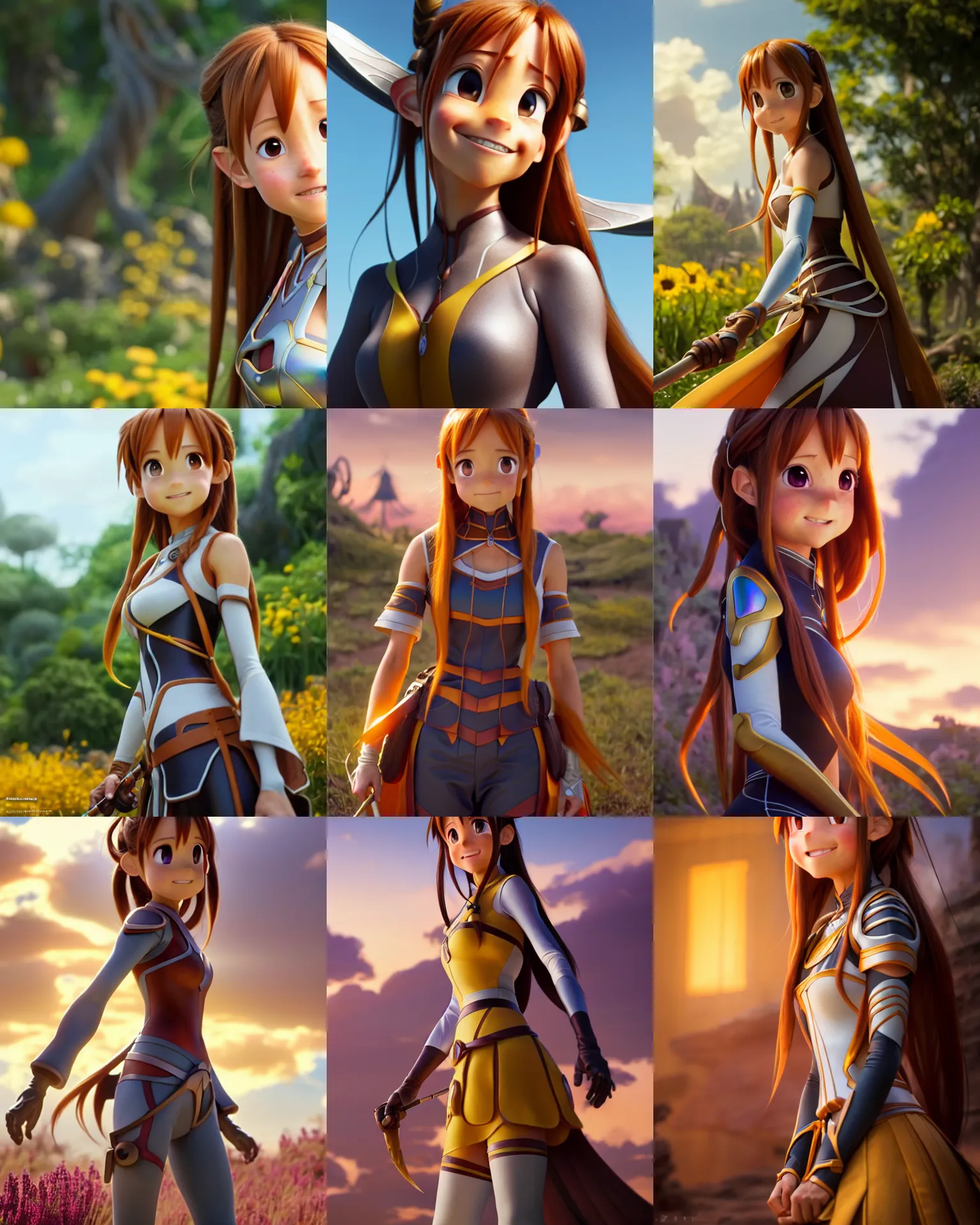 Prompt: weta disney pixar movie still portrait photo of asuna from sao : : as sunburnt tatoo cowgirl bumblebee woman by pixar : : by weta, greg rutkowski, wlop, ilya kuvshinov, rossdraws, artgerm, marvel, maxim cover, latex, octane render, sweaty, iridescent, bright morning, anime, liosh, mucha : :