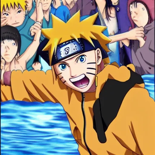 Image similar to Naruto drowning