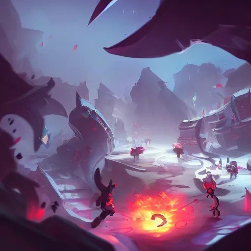 Image similar to a dark scenery with a battle of Jinx versus lit Ekko, Arcane, Riot Games, particles, trending on Artstation, concept art, smooth, sharp focus, illustration, award winning