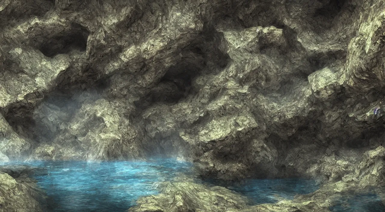 Prompt: majestic deep cavern landscape, high definition, high detail, 8k, photorealistic,