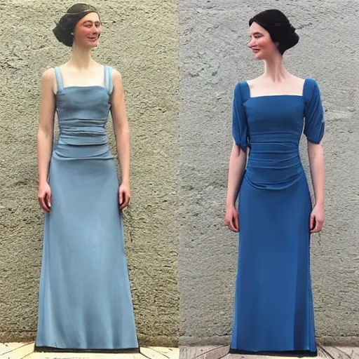 Prompt: matte painting in _ the _ style _ of _ joshua _ middleton _ artgerm _ beautiful _ caitriona _ balfe _ old fashioned dress, _ full _ body _ blue _ dress _ elegant _ pose _ middle _ shot _ symmetric _ - h _ 6 4 0 _ - n 4