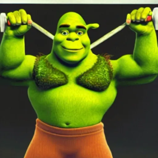 Image similar to shrek workout routine VHS cover from 1999