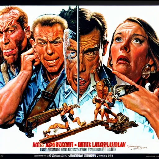 Image similar to Last action hero movie poster painted by norman rockwell