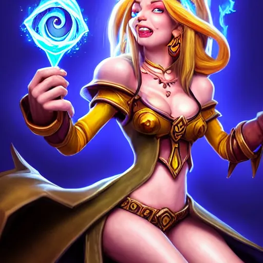 Prompt: Hearthstone official professional art. A sorceress, wearing a robe casting a fire ball. Incredibly logical & professional physical body parts (face (real eyes), arms, legs, hair, unbelievably inflated hips, amazingly tiny waist). Full body realistic, sharp focus, 8k high definition, insanely detailed, intricate, elegant, smooth, sharp focus, illustration, ArtStation