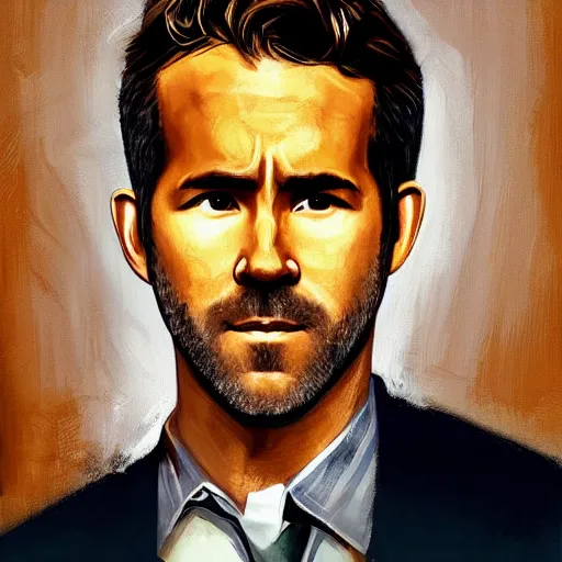 Prompt: ryan reynolds in disco elysium, portrait, painting, high quality