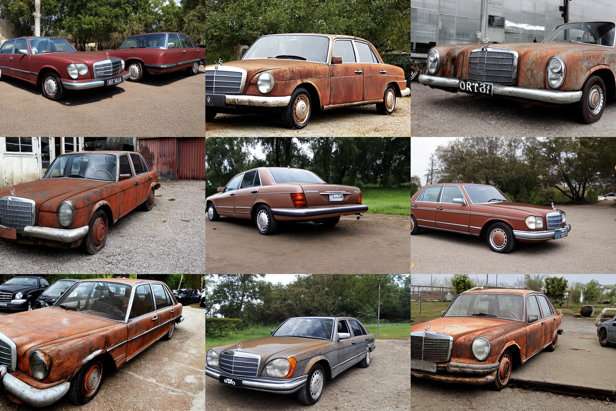 Prompt: rusty mercedes - benz w 2 2 1, 8 k