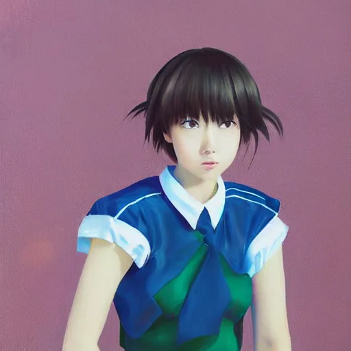 Image similar to a high detail portrait of high school girl by makoto sinkai, by BUNBUN, in simple background, CLIP STADIO, mad painting