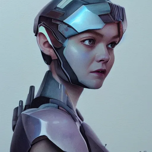 Image similar to Elle Fanning in Halo 2 as Cortana picture by Sachin Teng, asymmetrical, dark vibes, Realistic Painting , Organic painting, Matte Painting, geometric shapes, hard edges, graffiti, street art:2 by Sachin Teng:4