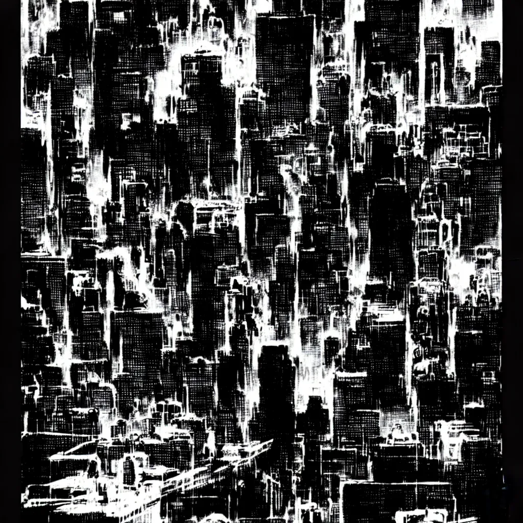 Image similar to bill sienkiewicz film noir city