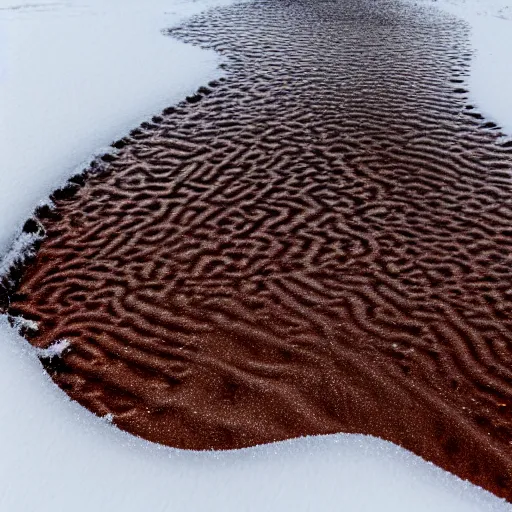 Prompt: extreme closeup hd 8 k hyper detailed photograph of bootprints in the snow w 1 2 1 6