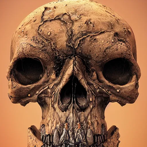 Image similar to portrait_of_a_melting_skull._intricate_abstract._intricate_artwork._by_Tooth_Wu_wlop_beeple_dan_mumford._octane_render_trending_on_artstat