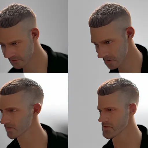Image similar to man portrait from different angles, octane render unreal