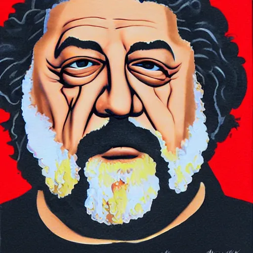 Prompt: a portrait of Lou Albano,extremely detailed multiple unique different art styles.