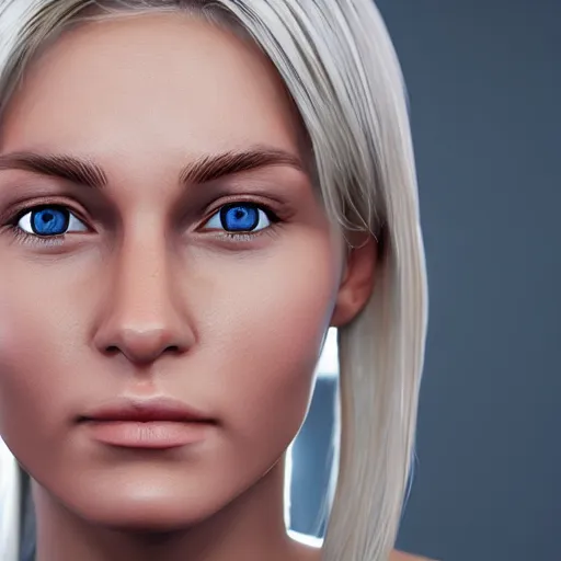 Prompt: photorealistic face of blonde Swedish woman, unreal engine 5