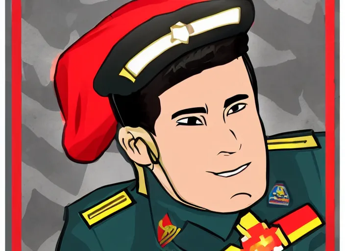 Prompt: portrait of super nicktendo youtuber with military regalia