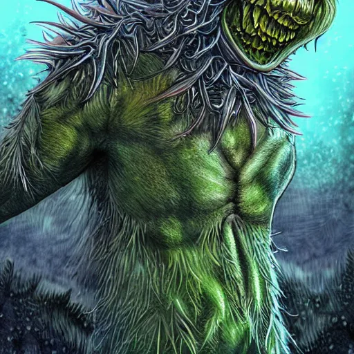 Prompt: A humanoid thistle monster, highly detailed, digital art, sharp focus, trending on art station, fern, anime art style