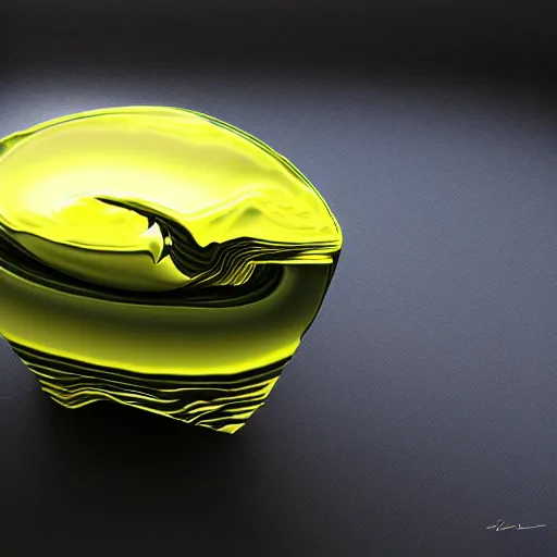 Image similar to a small liquid sculpture as a corvette, viscous, reflective, digital art