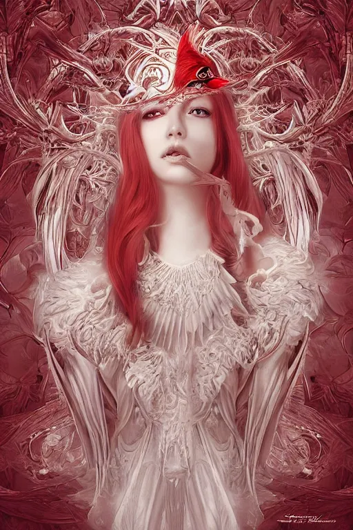 Image similar to Ethereal Cardinal bird, intricate detail, ornate, conceptual art, soft light, dynamic, art by artgerm