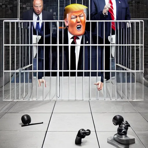 Image similar to donald trump in jail, realistic, shot on an iphone