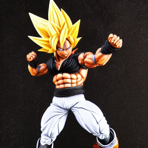 Image similar to black goku, highly detailed, ultra highly detailed