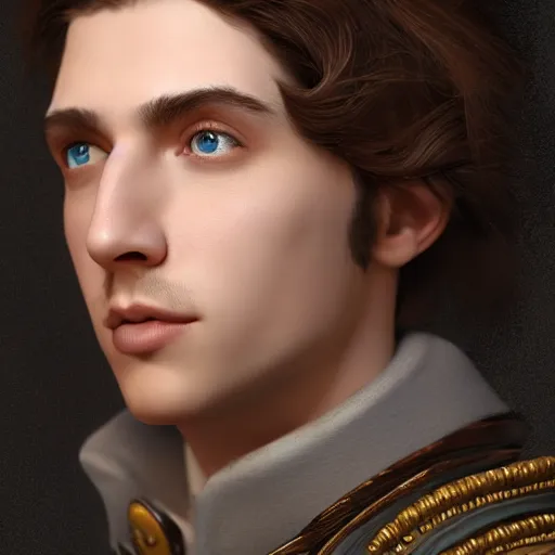 Prompt: a digital art close up portrait of young nobleman bard from warhammer, handsome young man bard with lute character sheet, 4 k, ultra detail, volumetric lighting, unreal engine, octane render