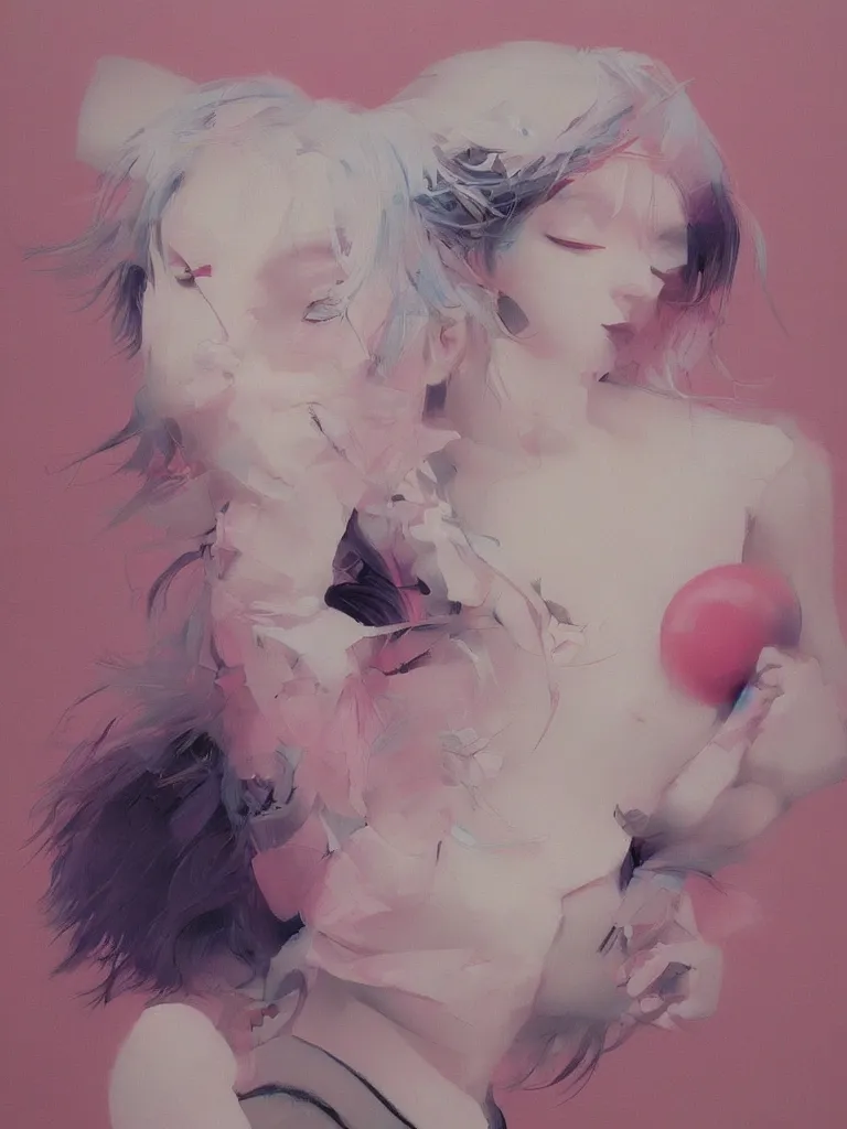 Image similar to cute neo - pop fine art fine art figurative painting by yoshitomo nara in an aesthetically pleasing natural and pastel color tones, pop culture infuences