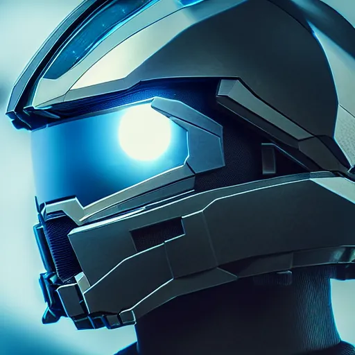 Image similar to cyberpunk halo helmet on space, close shot, reflection, epic, dramatic, cinematic, award winning, ultra detailed, realistic, 8k,