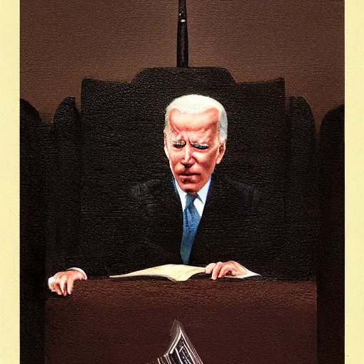 Image similar to joe biden as the lubavicher rebbe, jewish devotional art by greg rutkowski