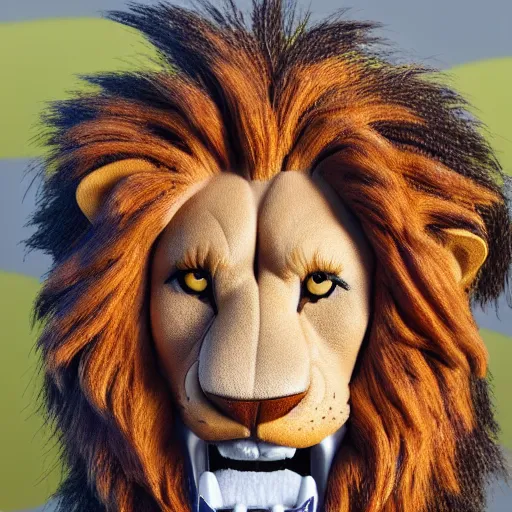 Image similar to a funko lion, 4 k, highly detailed