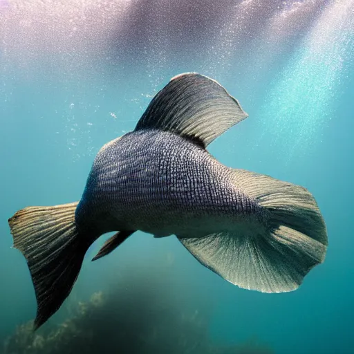 Prompt: photo of an aquatic underwater fish horse
