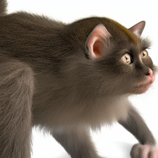 Prompt: cat like a monkey, 4 k photorealistic