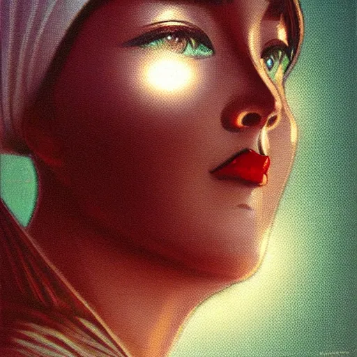 Image similar to a mint condition microwave, from the eighties, from japan, beautiful and aesthetic, close up, intricate, highly detailed, sleek face, smooth, sharp focus, specular light, occlusion shadow, rim light, artgerm, artstation, art by greg rutkowski and ilya kuvshinov and salvador dali, fantasy illustration