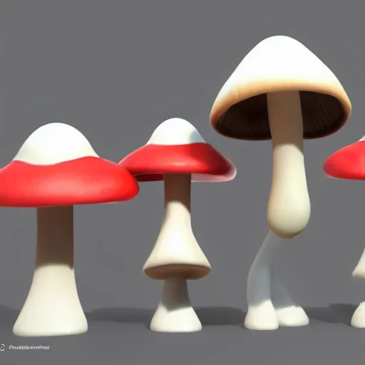 Image similar to mushroom people, nintendo switch, sentient fungus, mushroom cap, cute, funny, 8 k render, high - definition