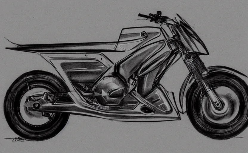 Image similar to 1 9 8 0 s yamaha sport motorcycle concept, sketch, art,