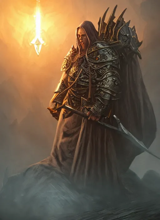 Prompt: holy crusade, ultra detailed fantasy, elden ring, realistic, dnd character portrait, full body, dnd, rpg, lotr game design fanart by concept art, behance hd, artstation, deviantart, global illumination radiating a glowing aura global illumination ray tracing hdr render in unreal engine 5