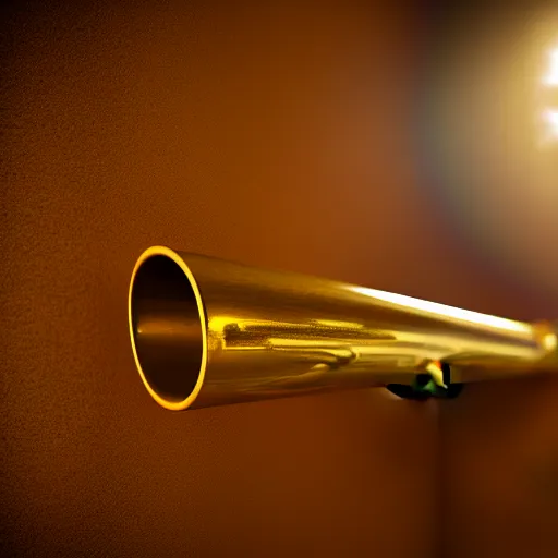 Prompt: trombone-train-bell waits for no-one, bell tubes, cinematic lighting vray 8k low angle shallow depth of field