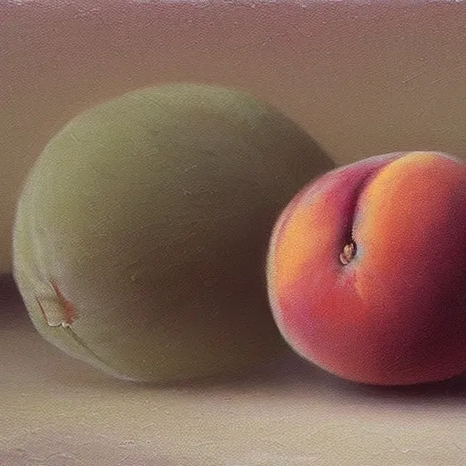 Prompt: A beautiful painting. Wind snapped at me, warm and fragrant. The atmosphere was thick with pollen and micro-organisms, goading my body’s ancient defences. peach, chestnut by C. R. W. Nevinson, by Paul Barson stunning