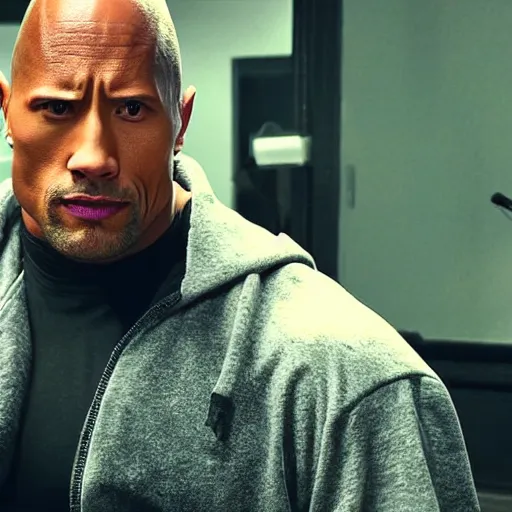 Prompt: dwayne johnson as a billie eilish dwayne johson dressed as a billie eilish 4k