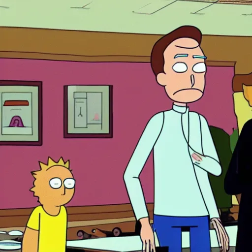 Prompt: A still of Elon Musk on Rick & Morty