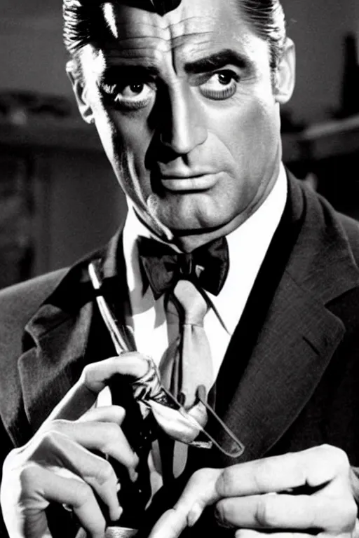 Image similar to cary grant as buffy the vampire slayer. superhero movie set in the 1 9 6 0's