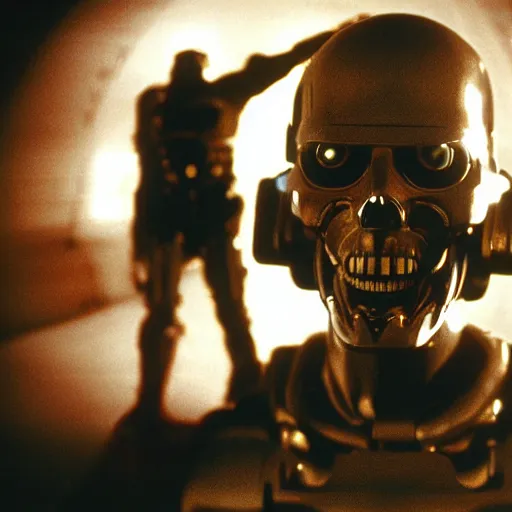 Image similar to movie still of a cool cyborg, cinematic composition, cinematic light, by john carpenter