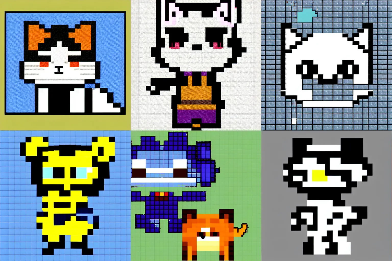 Image similar to cute cat , pixel art , toby fox